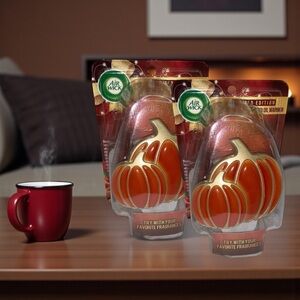 Air Wick Pumpkin Plug-In Oil Warmer Limited Edition Fall Decor Pack of 2